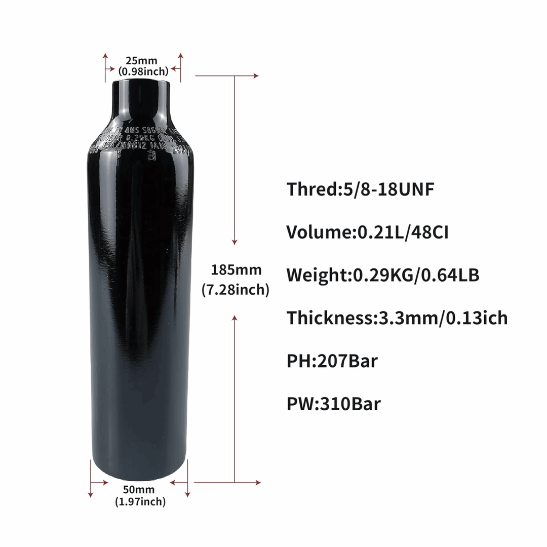 13ci (0.21L) Air Tank 3000psi 1100psi Output Air Tank Regulator