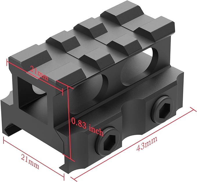 3 Slots Picatinny .83" Medium Riser Mount for Red Dots - AirGun Tactical