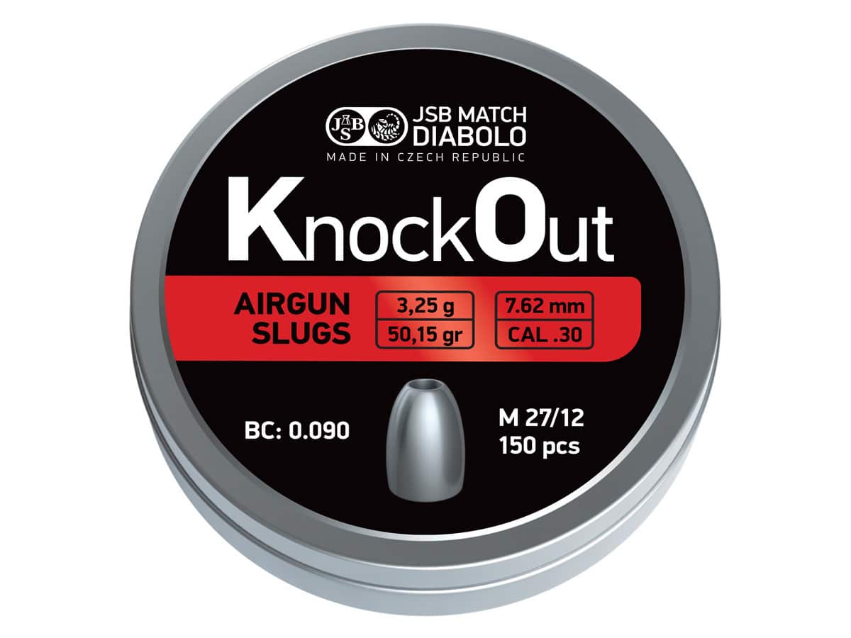 JSB KnockOut Slugs .30 Cal, 50.15gr, Hollowpoint, 150ct - AirGun Tactical