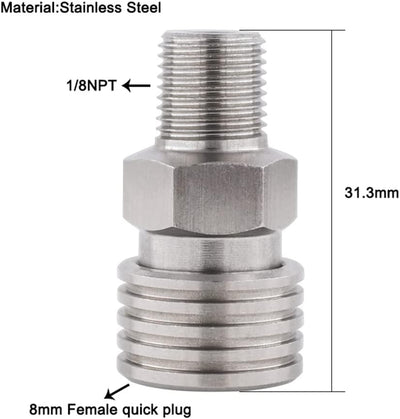 Male Thread 1/2 to 8MM Female Quick-Disconnect Adapter - AirGun Tactical