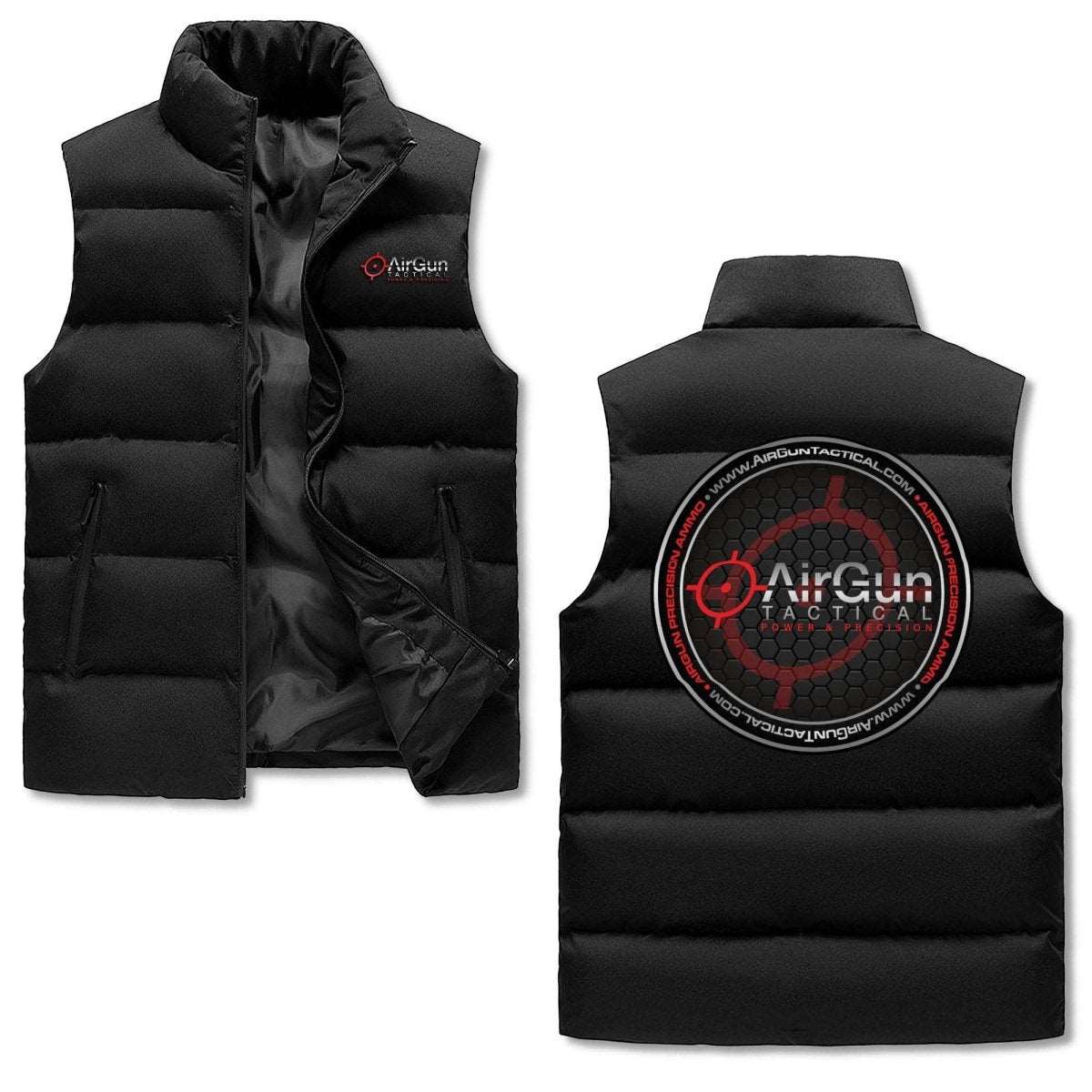 Mens Custom Hooded Puffer Vest - AirGun Tactical