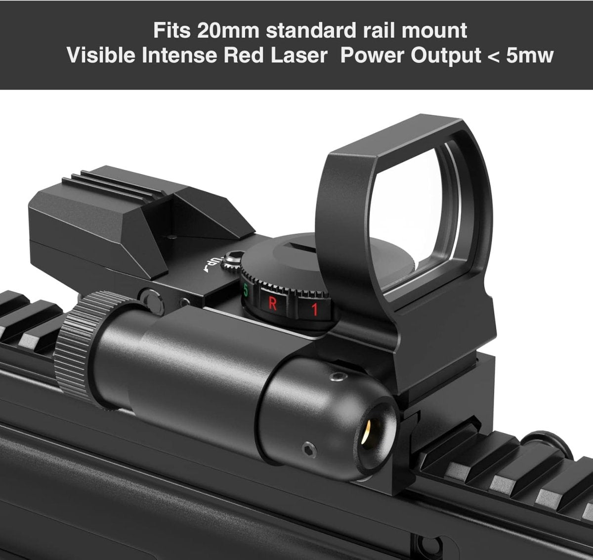 Reflex Sight 1X22X33 Red Dot Laser Reticle Green Combo 20mm Rail - AirGun Tactical