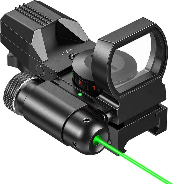 Reflex Sight 1X22X33 Red Dot Laser Reticle Green Combo 20mm Rail
