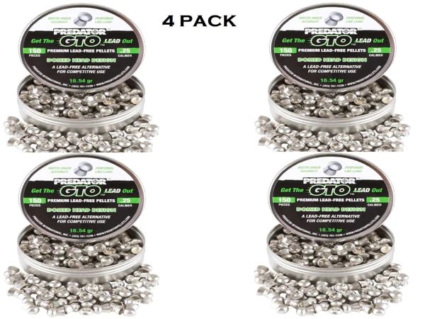 **SPECIAL 4-PACK** PREDATOR GTO LEAD FREE PELLETS .22-.25 Cal - AirGun Tactical