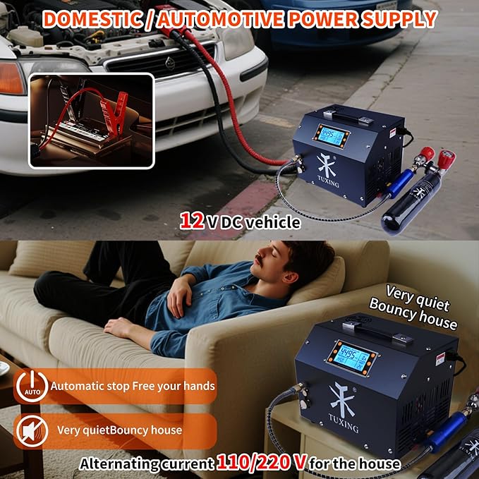 TUXING PCP Air Compressor 4500Psi/300Bar TXET063 - AirGun Tactical