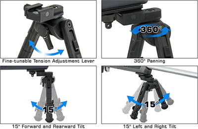 UTG Recon 360 TL Bipod, 7"-9" - AirGun Tactical